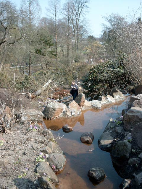 Botanischer Garten kleiner Wasserfall